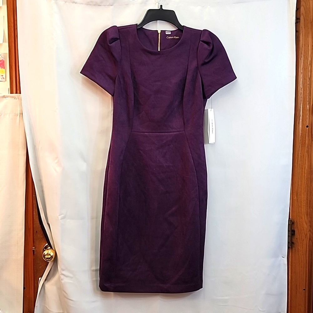 Calvin Klein Purple Ponte Sheath Dress